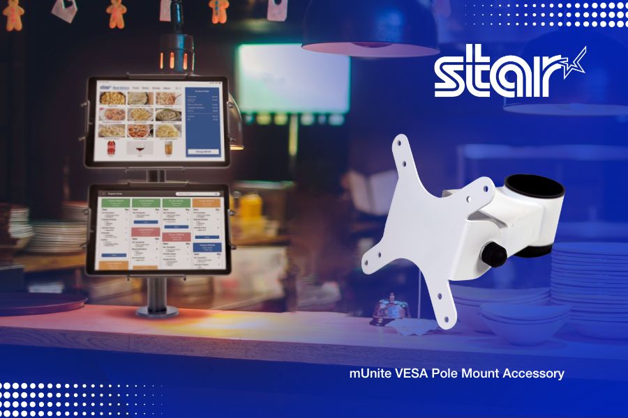 Star Micronics Unveils mUnite VESA Pole Mount for Versatile Two-Tablet Workstations