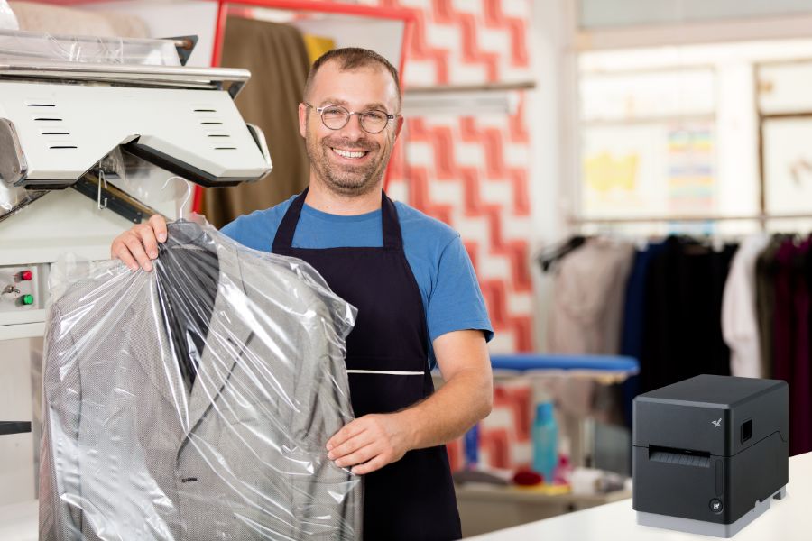Print-on-demand garment tracking at a dry cleaner with Star Micronics hardware