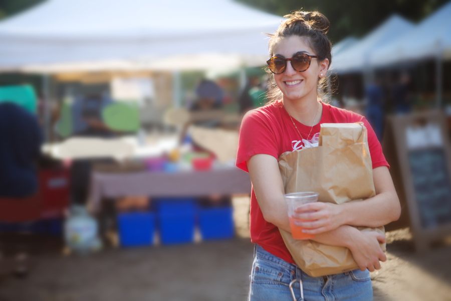 A person at a farmers market.