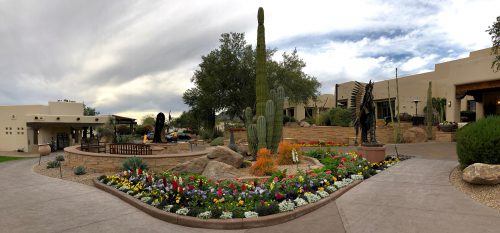 The beautiful landscaping at the JW Marriott Scottsdale Camelback Inn Resort and Spa.