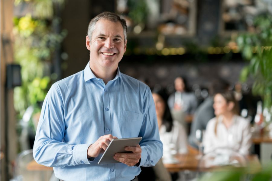 Restaurant owner smiling because he has Star Micronics.