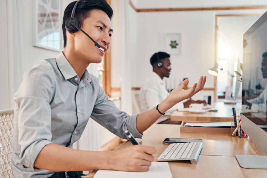 Smiling tech support staff