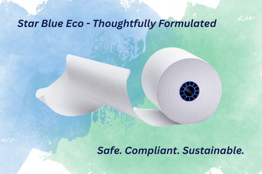 Star Blue Eco paper and labels are thoughtfully formulated thermal media.