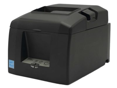 The TSP654II thermal receipt printer and the Resto for Quebec, and the TSP654IISK Thermal Sticky Label Printer by Star Micronics