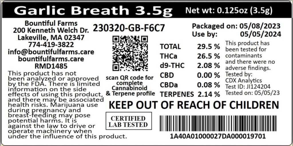 Compliant Cannabis Labels
