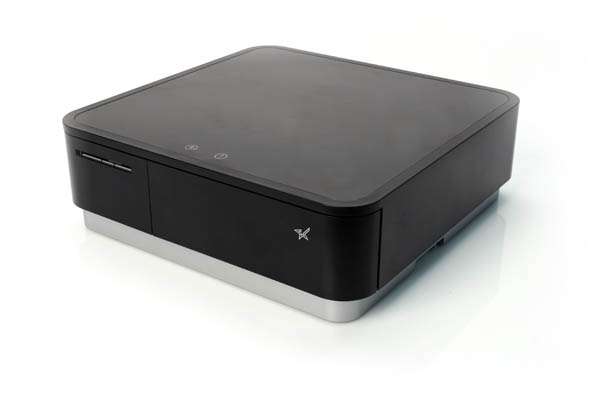 Black mPOP thermal receipt printer and cash drawer in one.