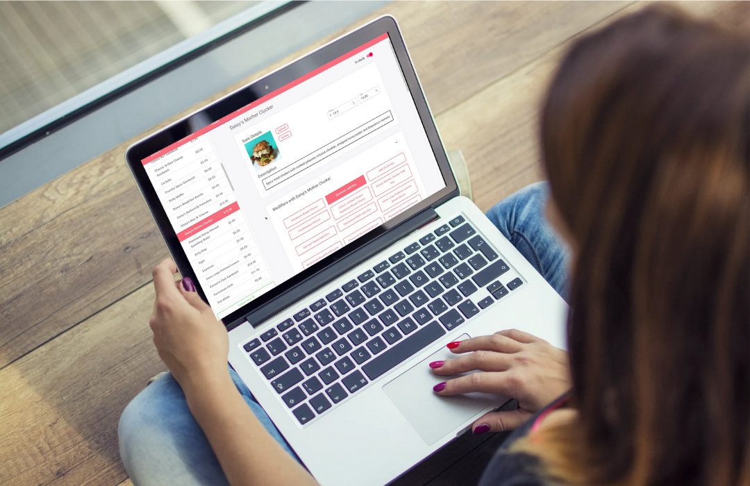 OrderUp Contactless Dining Technology on Laptop
